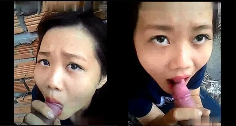 Cô bạn gái bú cậu bé ở vườn sau nhà